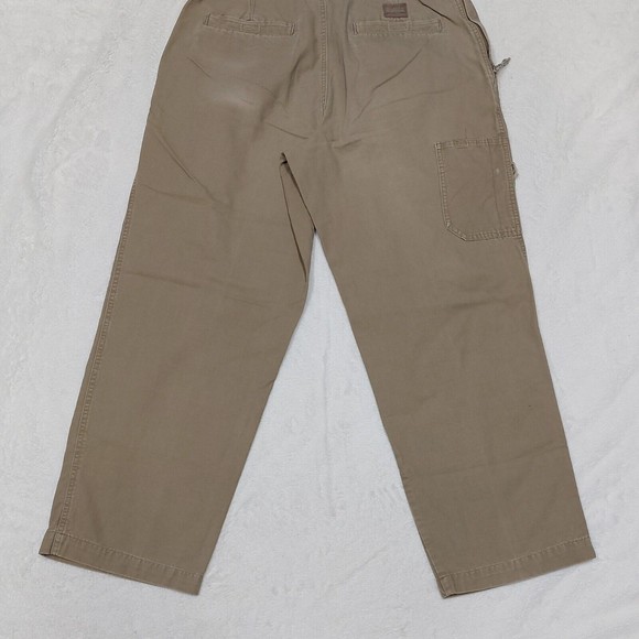COLUMBIA Canvas Men's Outdoor Hiking Pants Size 36x30 Flat Front Tan Khaki - Picture 13 of 13